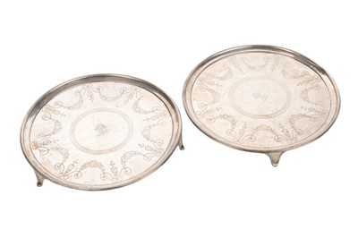 Lot 915 - PAIR OF GEORGE III SILVER SALVERS