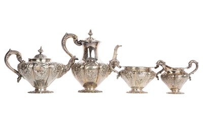 Lot 922 - GEORGE III SILVER FOUR PIECE TEA SET