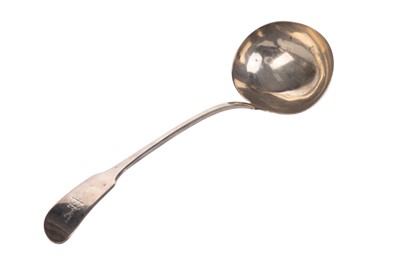Lot 924 - GEORGE II SILVER FIDDLE PATTERN LADLE