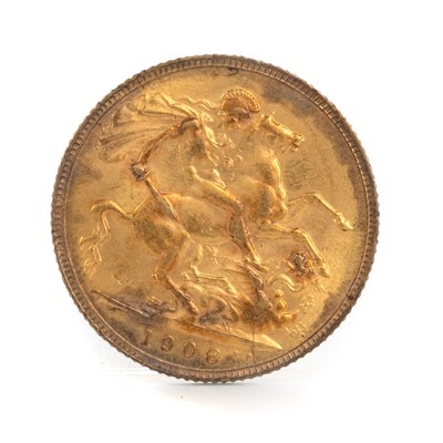 Lot 90 - EDWARD VII GOLD SOVEREIGN