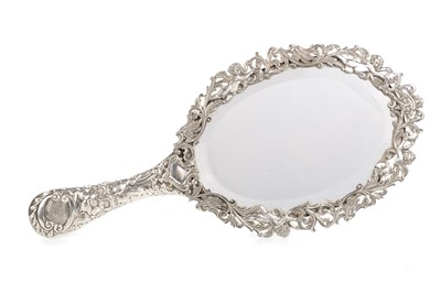 Lot 951 - VICTORIAN SILVER HANDMIRROR