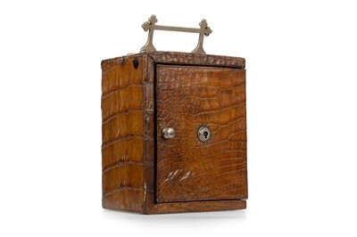 Lot 456 - LATE VICTORIAN CROCODILE SKIN JEWELLERY CASKET
