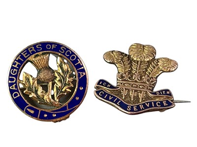 Lot 674 - TWO ENAMEL PIN BADGES