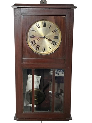 Lot 215 - GEORGE V MAHOGANY REGULATOR WALL CLOCK