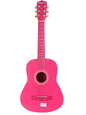 Lot 555 - THREE PINK GUITARS