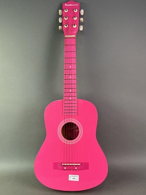 Lot 555 - THREE PINK GUITARS