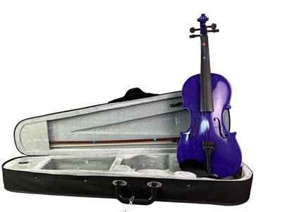 Lot 554 - FORENZA PURPLE STUDENT VIOLIN WITH BOW