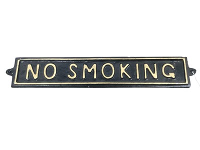 Lot 561 - CAST IRON ‘NO SMOKING’ SIGN