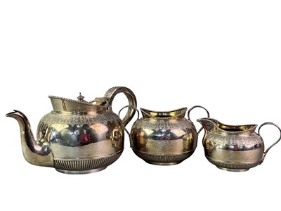 Lot 686 - EDWARDIAN SILVER PLATED TEA SERVICE
