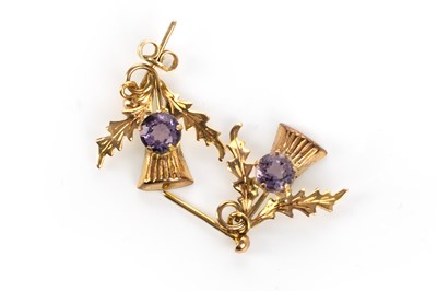 Lot 716 - PAIR OF AMETHYST EARRINGS