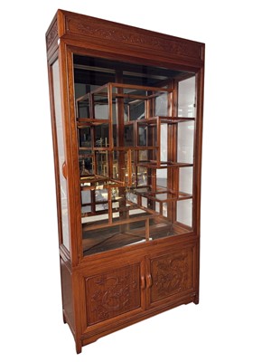 Lot 581 - CHINESE HARDWOOD DISPLAY CABINET