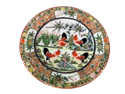 Lot 707 - CHINESE FAMILLE VERTE PORCELAIN PLATE