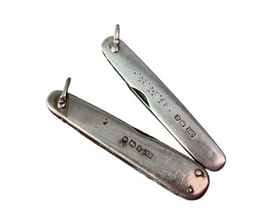 Lot 477 - TWO SILVER MOUNTED PEN KNIVES