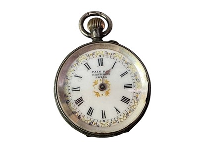 Lot 23 - WHITE METAL POCKET WATCH