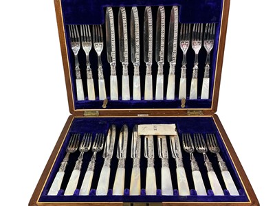 Lot 75 - SUITE OF SILVER PLATED CUTLERY