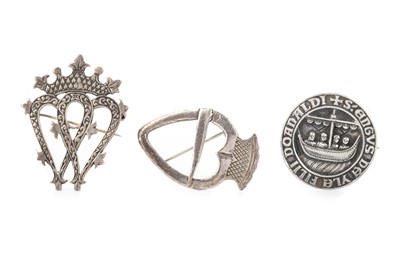 Lot 409 - THREE SCOTTISH SILVER BROOCHES