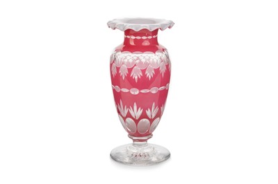 Lot 501 - BOHEMIAN CAMEO CUT GLASS VASE
