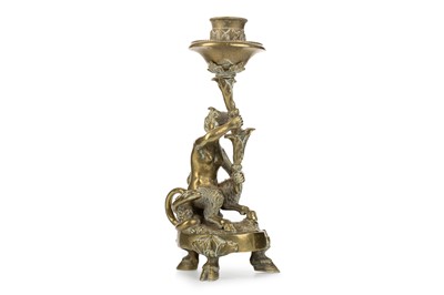 Lot 535 - REGENCY BRONZE CHAMBER STICK