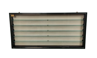 Lot 136 - TWO STAINED WOOD GLAZED DISPLAY CABINETS