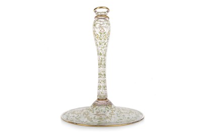 Lot 543 - PAIR OF LARGE GLASS CANDLE STANDS