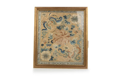Lot 1245 - CHINESE SILK EMBROIDERED PANEL