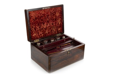 Lot 557 - VICTORIAN ROSEWOOD VANITY BOX