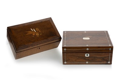 Lot 558 - VICTORIAN ROSEWOOD CASKET