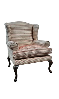 Lot 140 - MAHOGANY WING BACK ARMCHAIR