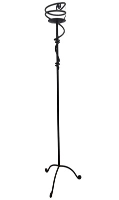 Lot 604 - SET OF FOUR WROUGHT IRON CANDLE STANDS