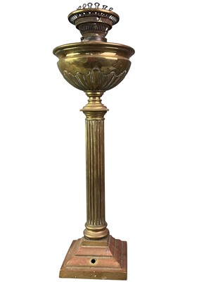 Lot 148 - TWO VICTORIAN BRASS OIL LAMPS