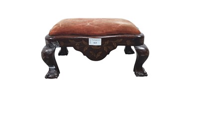 Lot 113 - SMALL VICTORIAN INLAID MAHOGANY STOOL
