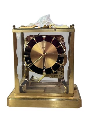 Lot 121 - GILT METAL MANTEL CLOCK