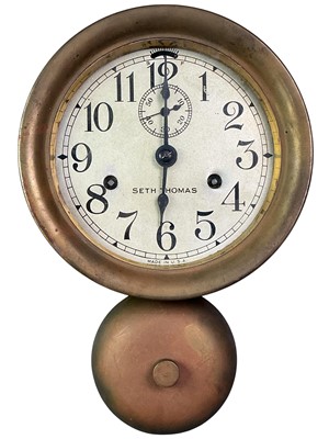 Lot 267 - BRASS SHIP'S STYLE CLOCK