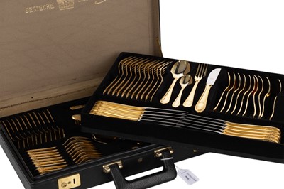 Lot 966 - SET OF GOLD PLATED FLATWARE