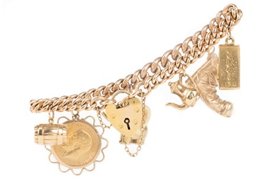 Lot 416 - GOLD CHARM BRACELET