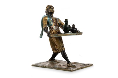 Lot 500 - FRANZ XAVER BERGMAN (AUSTRIAN, 1861-1936), COLD PAINTED BRONZE FIGURE