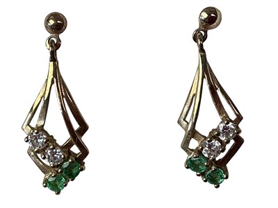 Lot 185 - PAIR OF DRESS STONE DROP EARRINGS