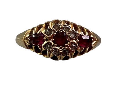 Lot 187 - RUBY AND DIAMOND DRESS RING