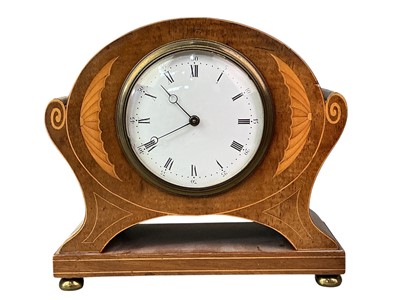 Lot 291 - STAINED WOOD MANTEL CLOCK