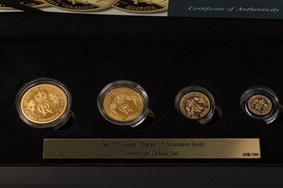 Lot 12 - 2023 KING CHARLES III ACCESSION GOLD SOVEREIGN DELUXE SET