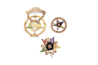 Lot 63 - THREE MASONIC ORDER OF THE EASTERN STAR BROOCHES