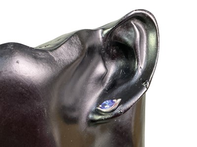 Lot 228 - TWO PAIRS OF TANZANITE EARRINGS