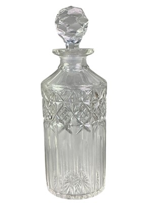 Lot 322 - FIVE GLASS DECANTERS WITH STOPPERS