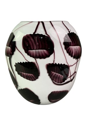 Lot 397 - MURANO GLASS FLATTENED OVOID VASE