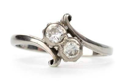 Lot 447 - DIAMOND TWO STONE RING
