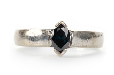 Lot 448 - TREATED BLUE DIAMOND SOLITAIRE RING