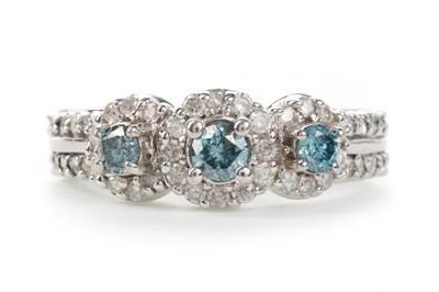 Lot 453 - TREATED BLUE DIAMOND DRESS RING