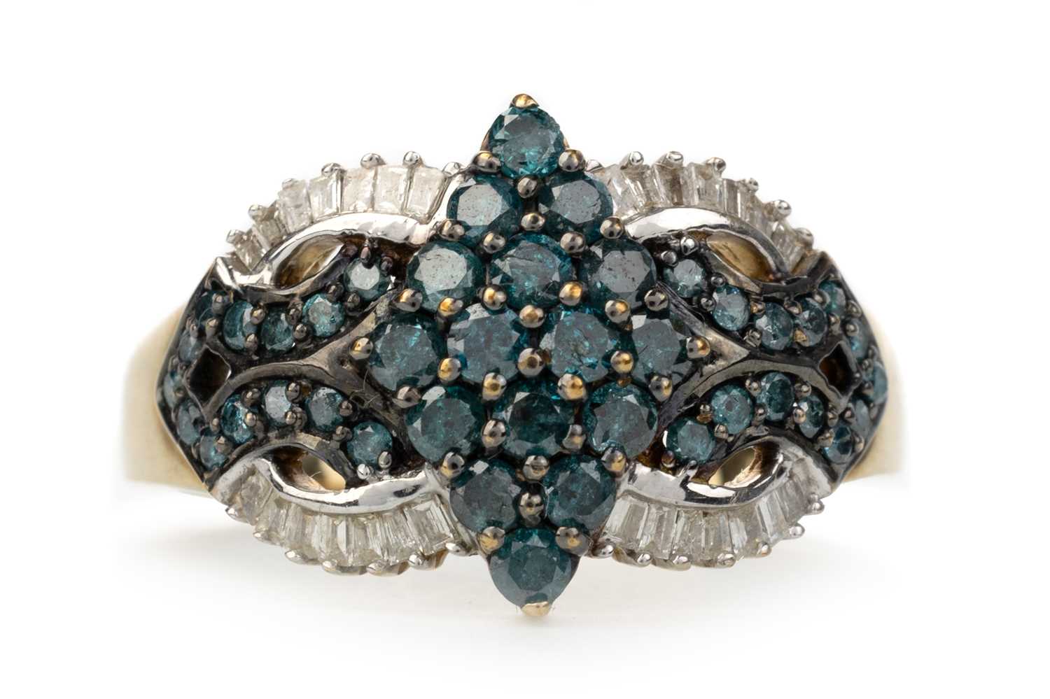 Lot 461 - TREATED BLUE DIAMOND DRESS RING