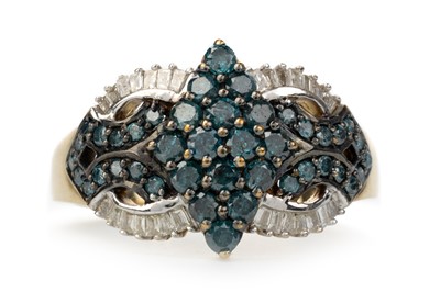 Lot 461 - TREATED BLUE DIAMOND DRESS RING