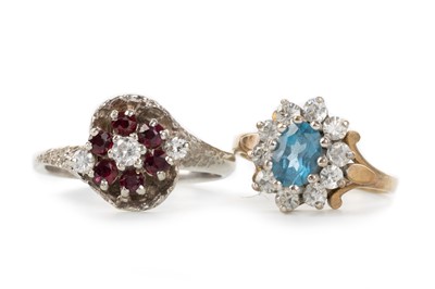 Lot 463 - TWO GEM SET CLUSTER RINGS